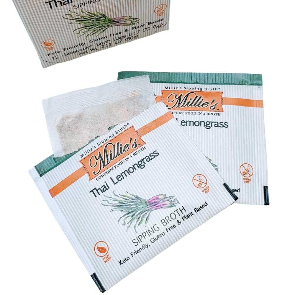 Millie's Sipping Broth - Vegan Steepable Vegetable Broth Assortment, 48 Bags (12 Count, Pack of 4) - Keto & Gluten Free
