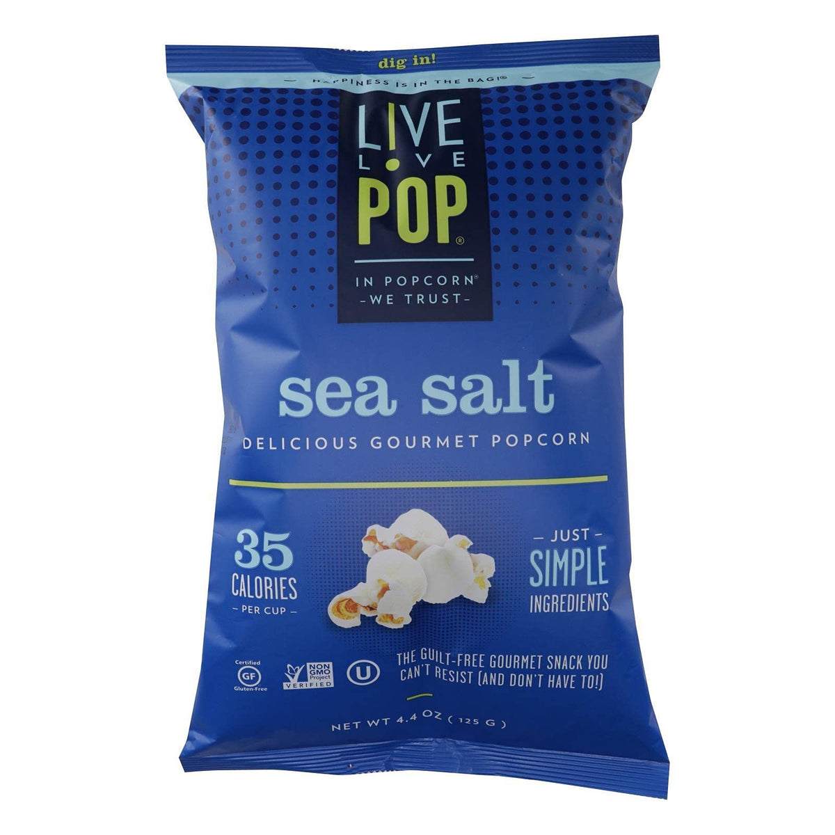 Live Love Pop 284536 Sea Salt Popcorn44; 4.4 Oz - Pack Of 12