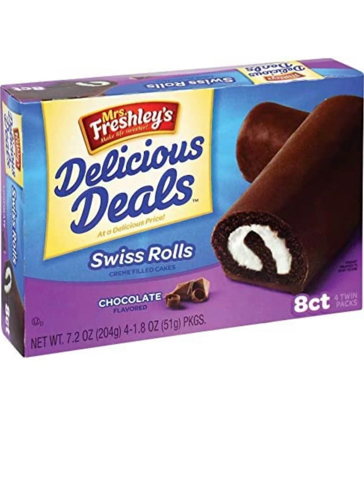 Mrs. Freshleys Swiss Rolls, 1.8 Ounce (Pack of 4)