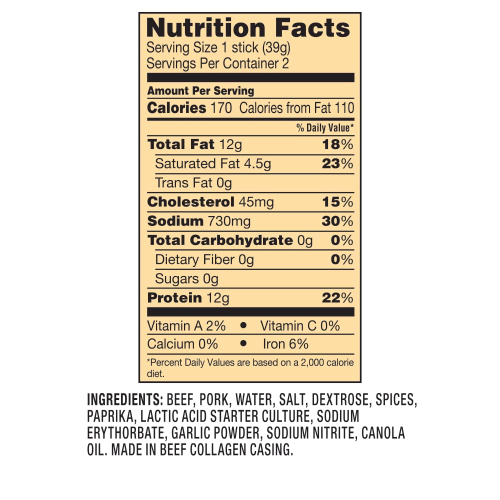 CATTLEMANS CUT Big Hunters Sausage, 2.75 Ounce, Pack of 6