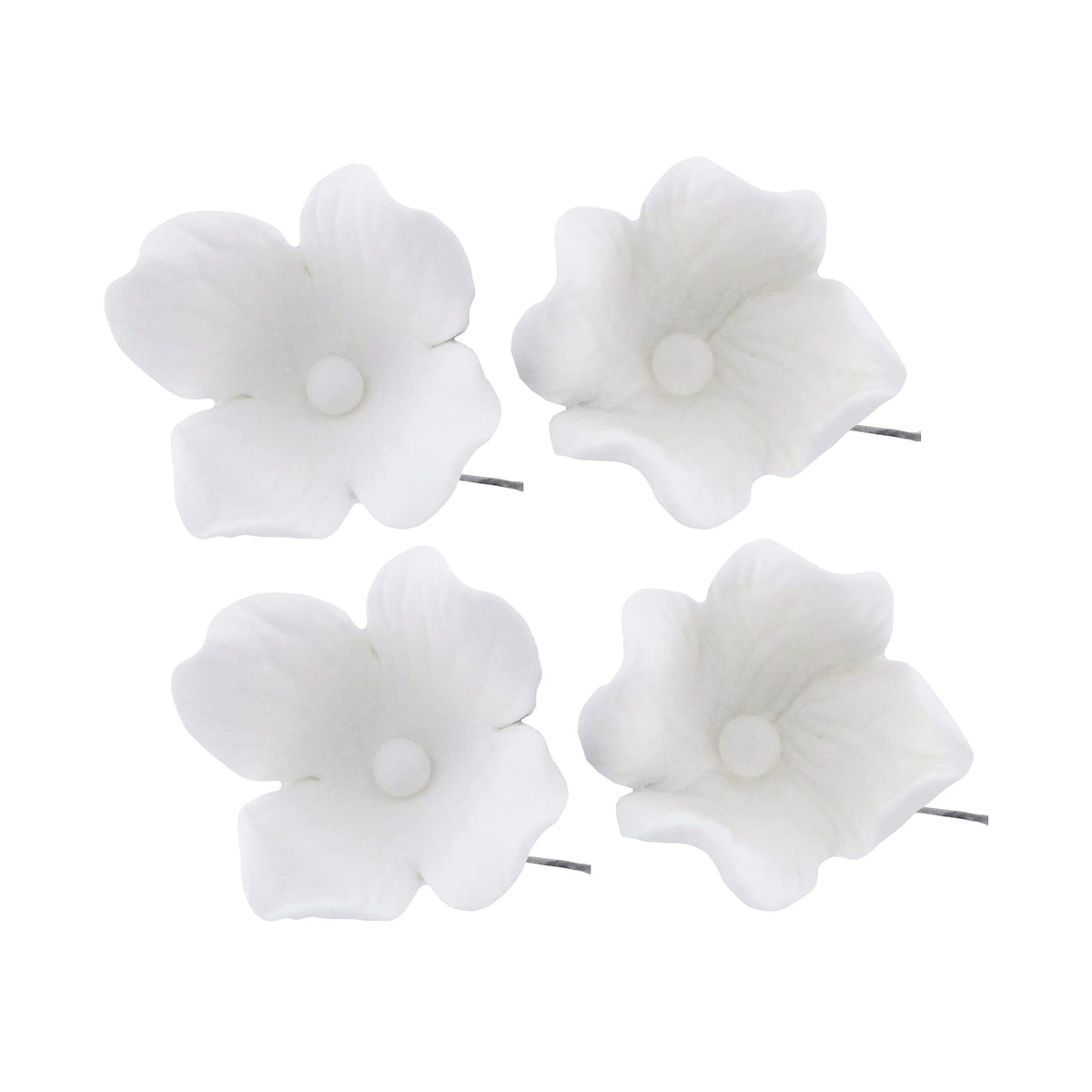 Global Sugar Art Hydrangea Blossom Sugar Cake Flowers, White With Wire, 36 Count By Chef Alan Tetreault