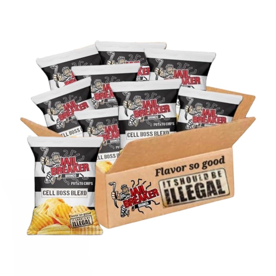 LYZAS SWEETS & TREATS Jail Breaker Brands Cell Boss Blend Potato Chips Gift Pack - 8 Pack of 1.5 Ounce Bags