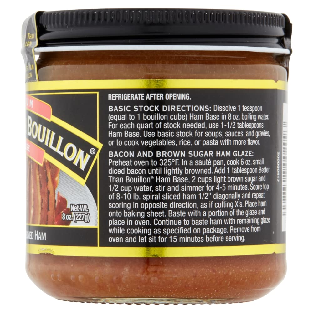 Better Than Bouillon Premium Ham Base, 8-Ounce Jar, Pack of 4, Blendable Flavor Enhancer
