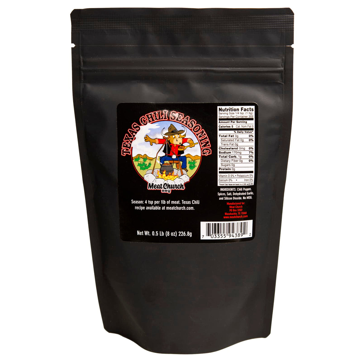 Meat Church Texas Chili Seasoning 8 Oz.