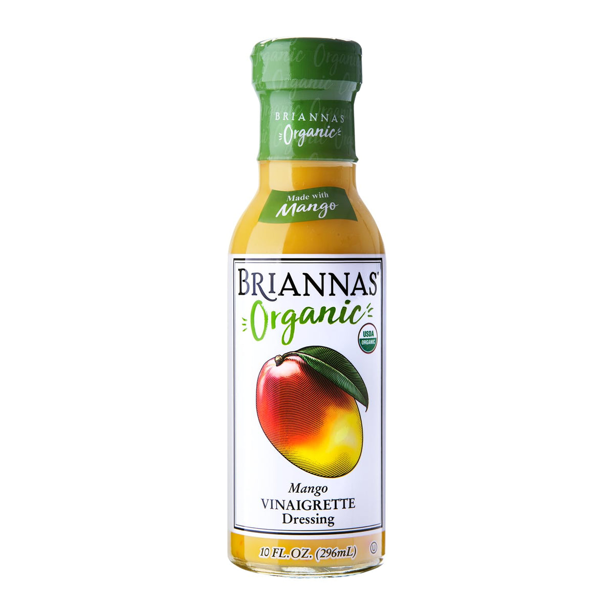 BRIANNAS Organic Mango Vinaigrette Dressing - Certified Organic - 10 Fl Oz Bottle