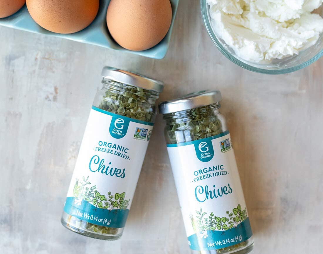 Green Garden Organic Freeze-Dried Chives - Freeze Dried Chives, Dried Chives, Substitute Chives Fresh, Chives Freeze Dried, Glut