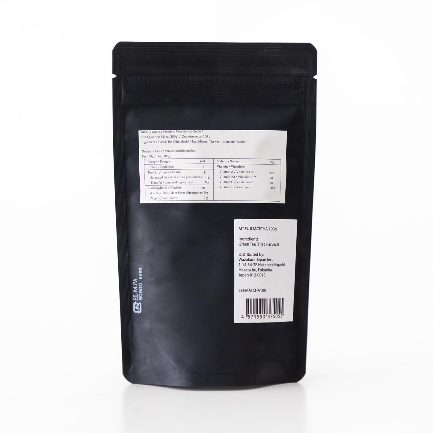 Asayu Japan Fuji Matcha Powder - Premium Ceremonial Grade Green Tea, 100g Pouch, Made in Japan