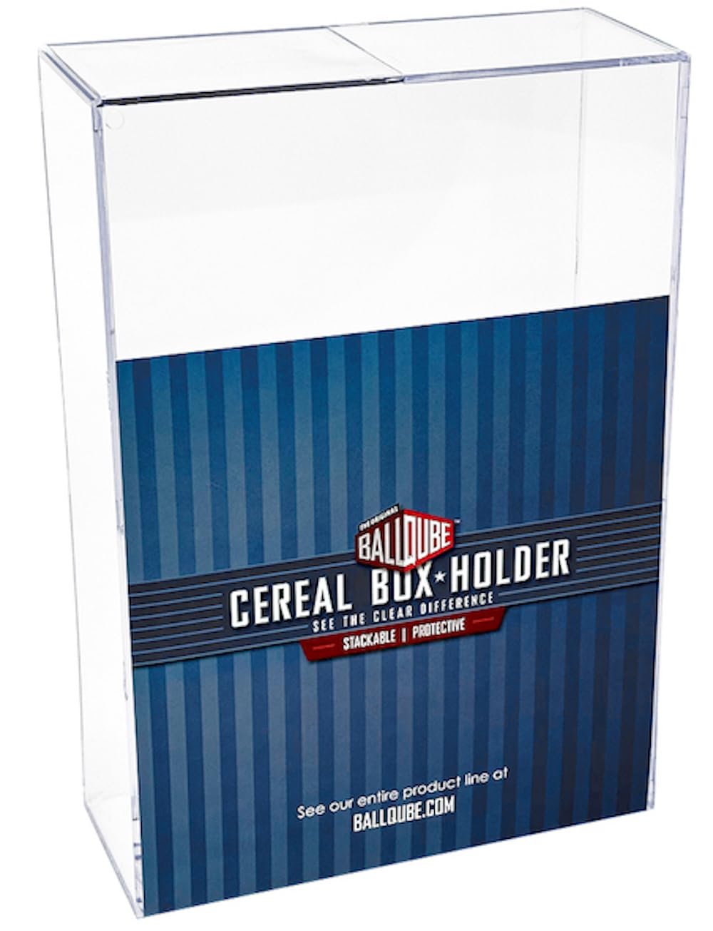 BallQube Cereal Box Display Case, Square Clear 18 Ounce Wheaties Box Display Holder Memorabilia Display Case & Storage Sports
