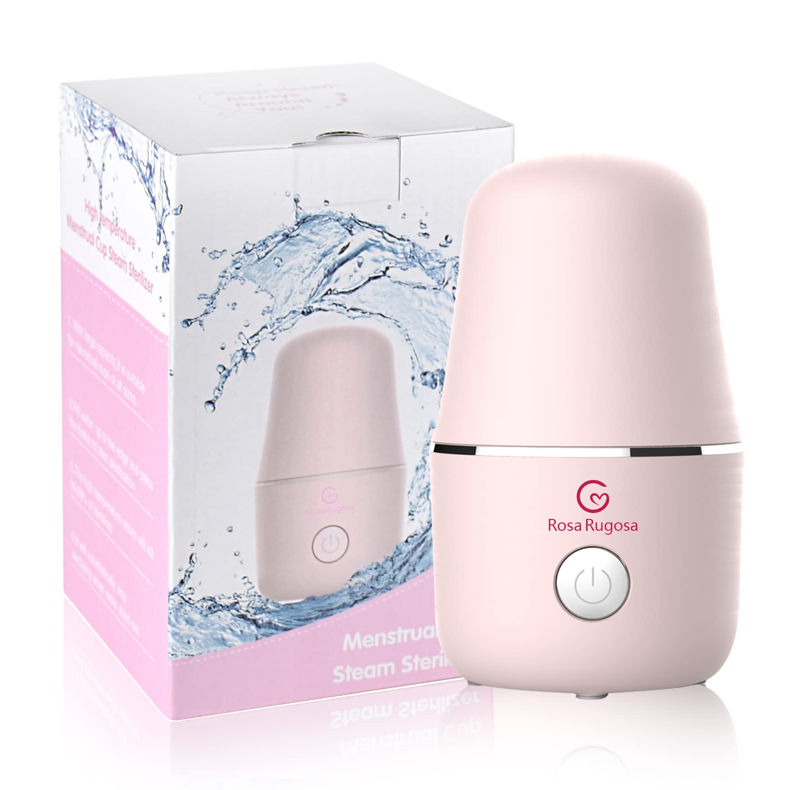 Rosa Rugosa Menstrual Cup Sterilizer, Steamer Cleaner 3-In-1 For Cleans, Dries, And Stores Your Period Cup- Auto Shut-Off- Leak-