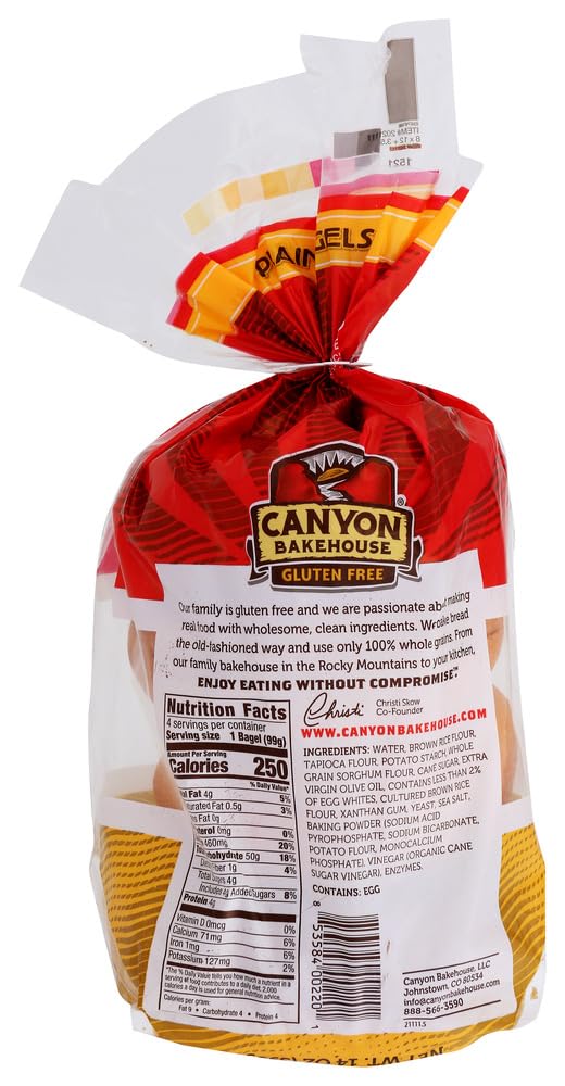 Canyon Bakehouse Gluten-Free Plain Bagels - Case Of 6