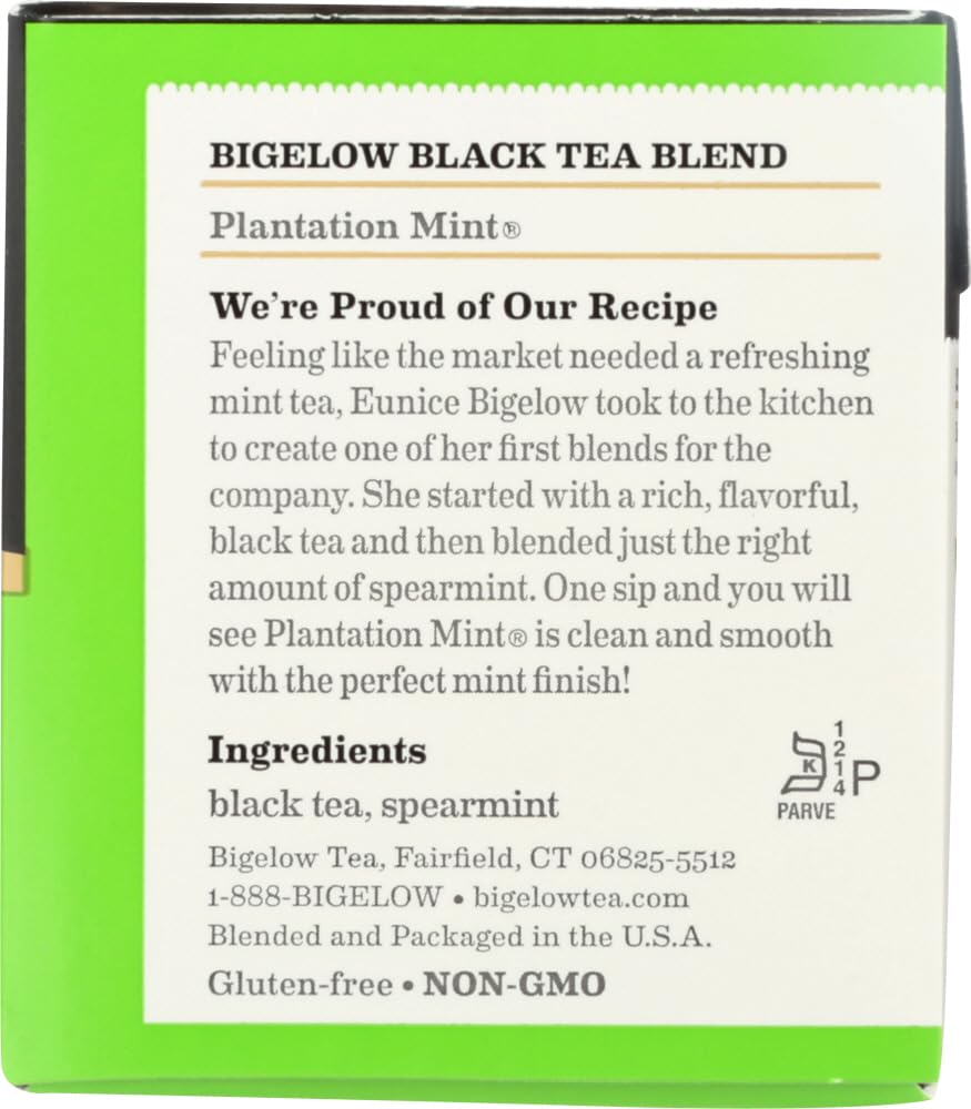 Bigelow Tea Plantation Mint Black Tea - 20 Tea Bags