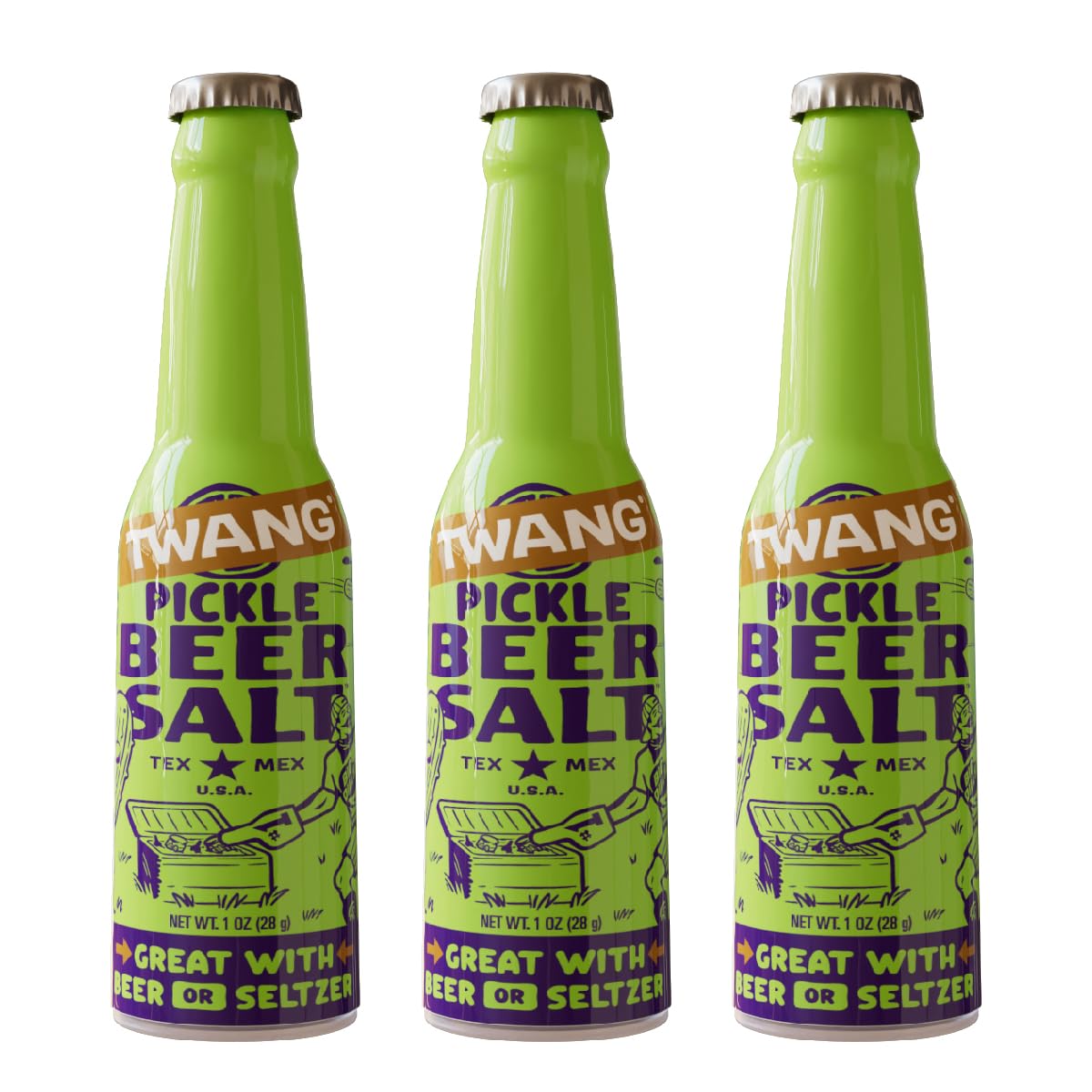 Twang Flavored Beer Salt, Pickle, 1-Ounce Bottles, 3-Pack