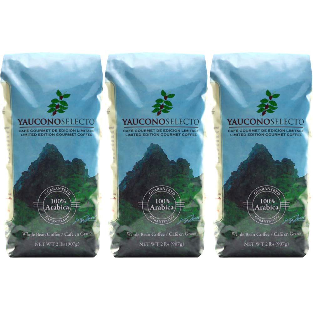 Yaucono Selecto Limited Edition Gourmet Whole Bean Coffee Bag, 2 Pound (Pack Of 3)