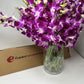 Fresh Cut Purple Orchid With Custom Printed Ribbon (30 Stems With Vase)