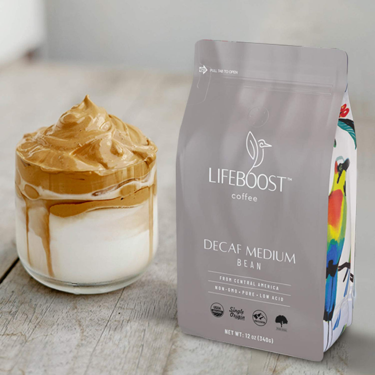 Lifeboost Coffee Medium Decaf Coffee Beans - Swiss Water Decaf Coffee - Low Acid Organic Decaf Coffee Beans - Third Party Tested