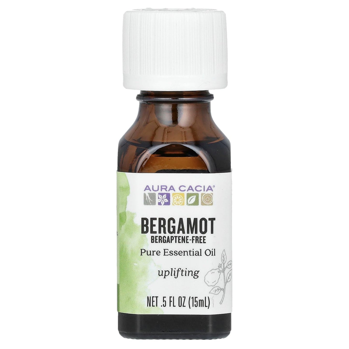 Aura Cacia 100% Pure Bergaptene-Free Bergamot Essential Oil | Gc/Ms Tested For Purity | 15 Ml (0.5 Fl. Oz.) | Citrus Bergamia