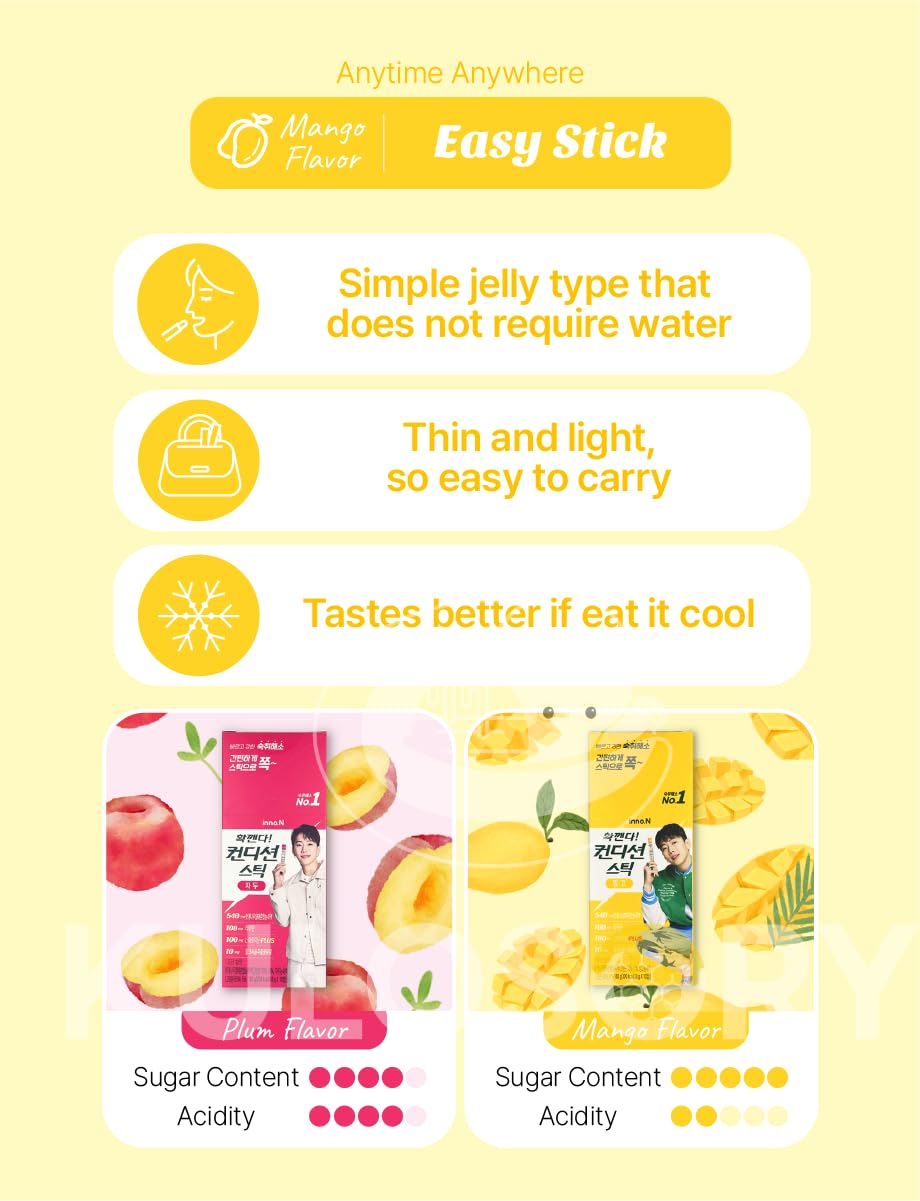 KULOSORY Easy Tomorrow Mango & Plum Jelly Sticks (11 Pack, 18g Each, Dissolvable Sticks)