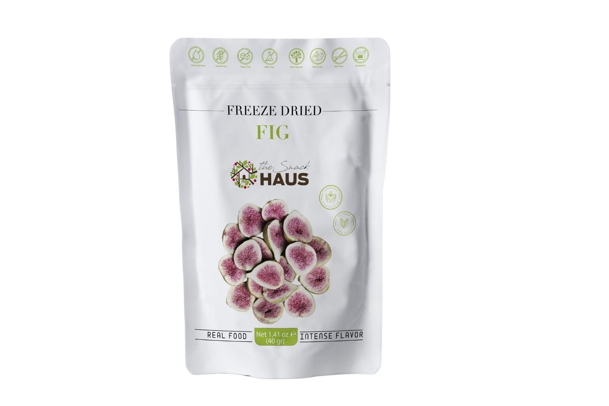 The Snack Haus Freeze Dried Fig Snacks  Gluten Free  Vegan  No Added Sugar  High Fiber  All Natural  No Preservatives  1.41 Oz Pack