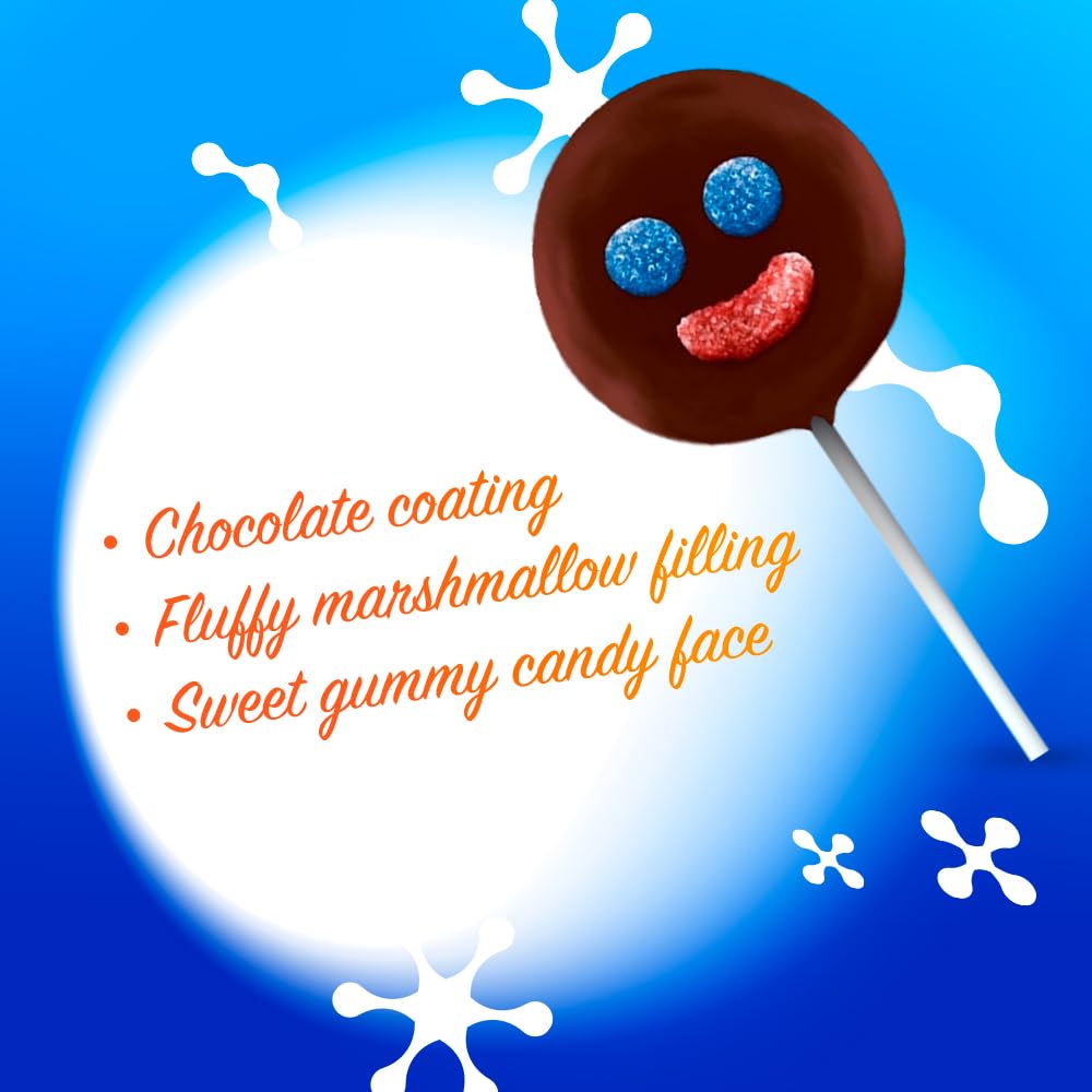 RICOLINO Mini Paleta Payaso Lollipop - Chocolate Covered Marshmallow, 15 Count, Multicolor