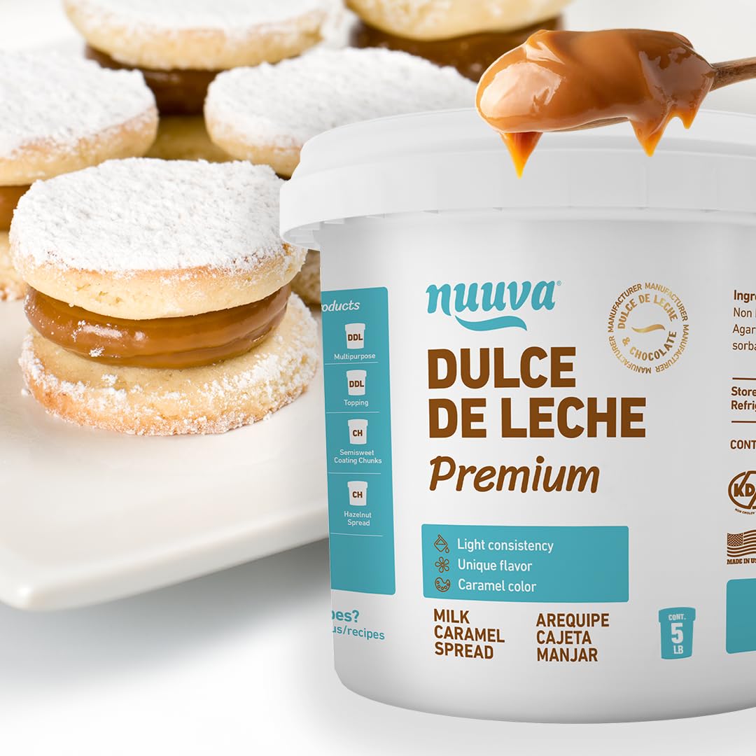 Nuuva Foods Dulce de Leche Caramel Spread - Authentic, Creamy, 5 lbs, Light Brown