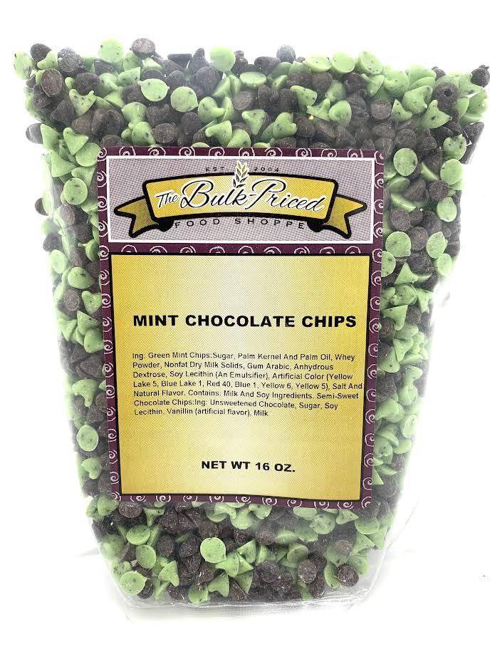 Mint Chocolate Chips (1lb. Resealable Zip Lock Bag)