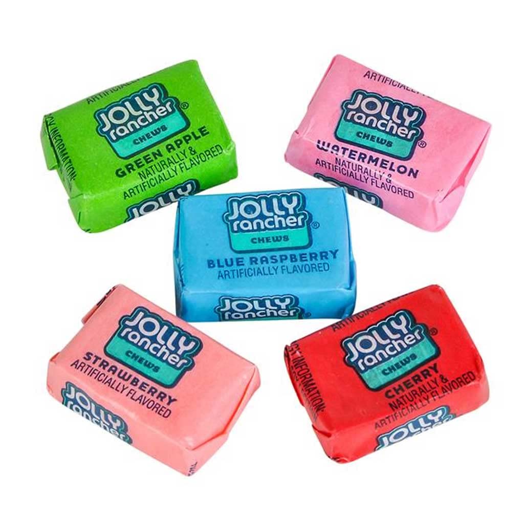 Jolly Rancher Chews - 2 lb Bag Bulk Candy, Individually Wrapped 5 Flavor - Queen Jax Assortment