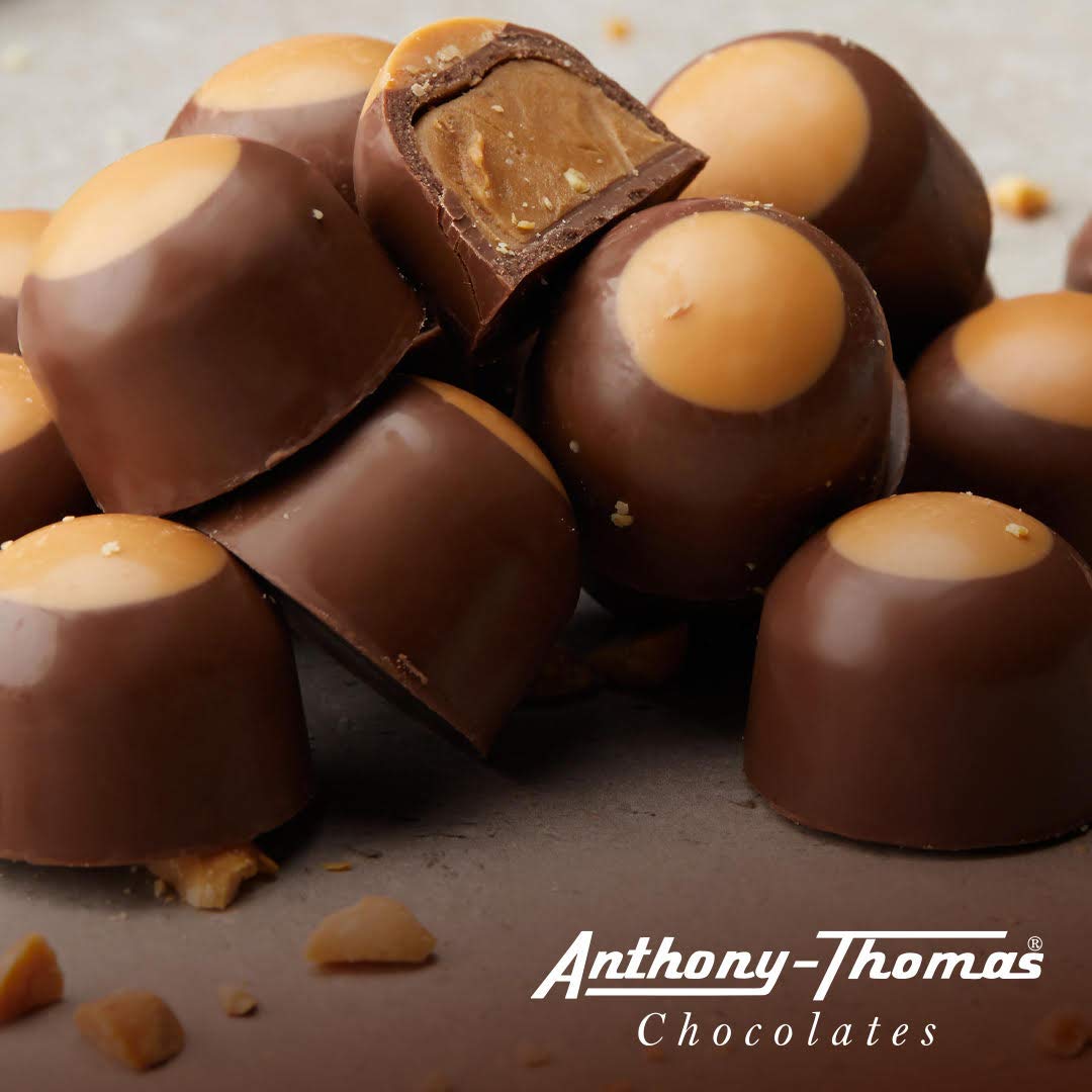Anthony-Thomas  Peanut Butter & Milk Chocolate Buckeyes in Ohio State Buckeyes Box  Deliciously Delightful Snacks (24 Count)