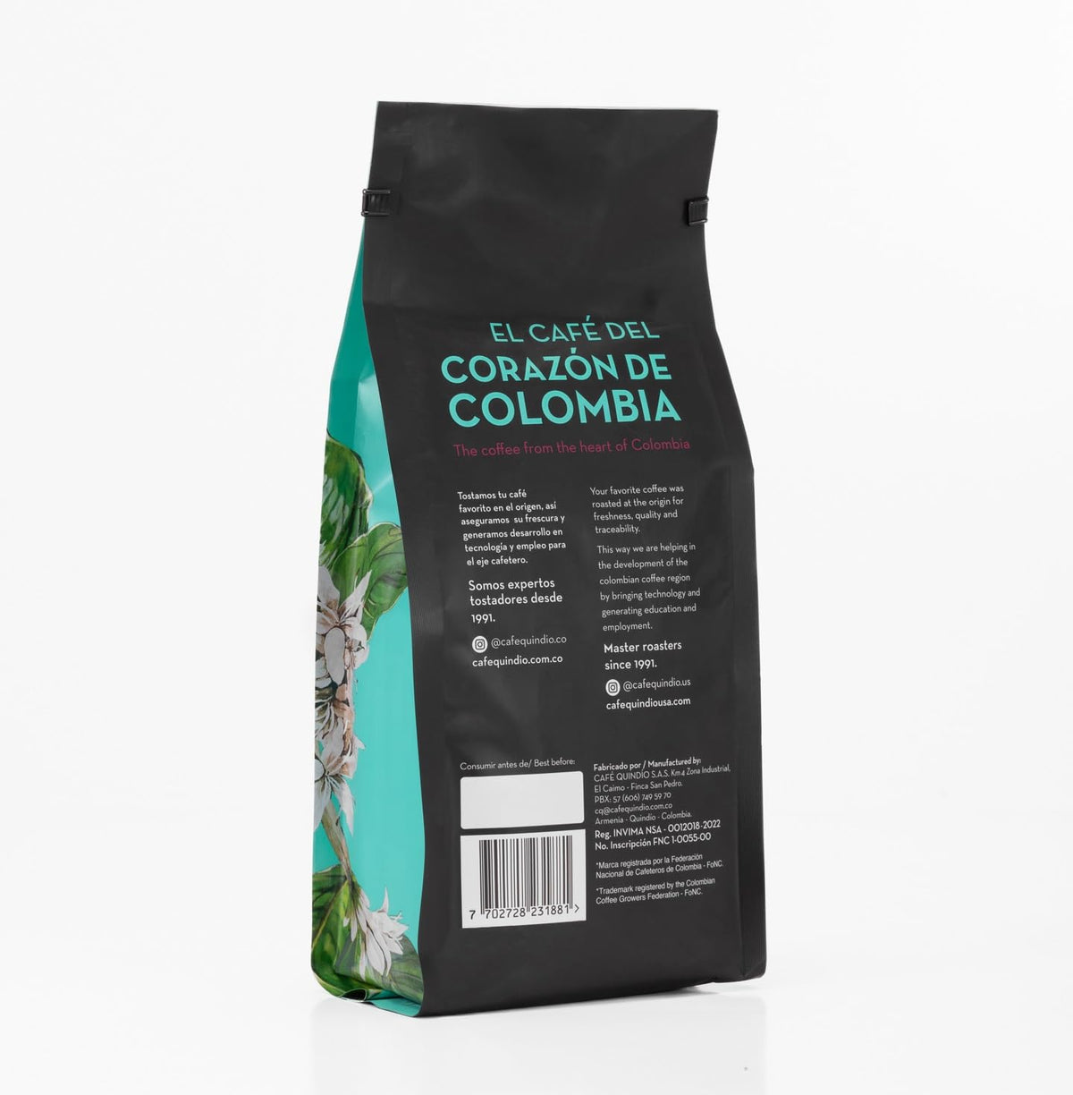 Cafe Quindio Gourmet Ground Coffee, 100% Colombian Excelso Coffee (16 oz / 454g)
