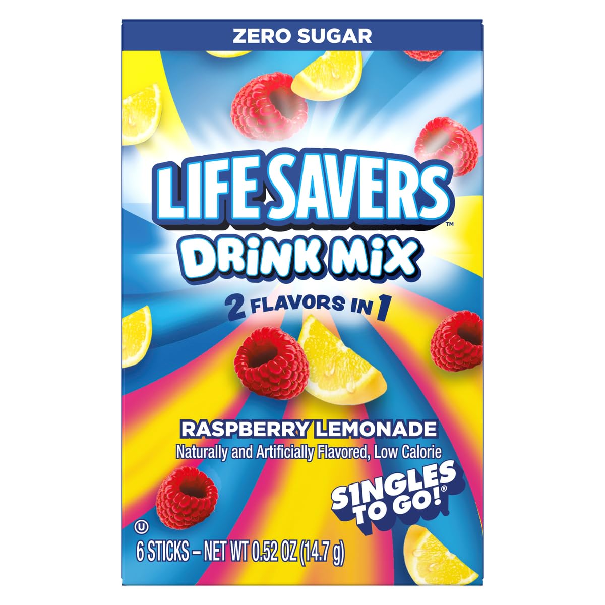 SINGLES TO GO! Lifesavers Singles to Go Variety Pack - 6 Powdered Drink Mixes - Cherry Watermelon, Pineapple Punch, Raspberry Lemonade