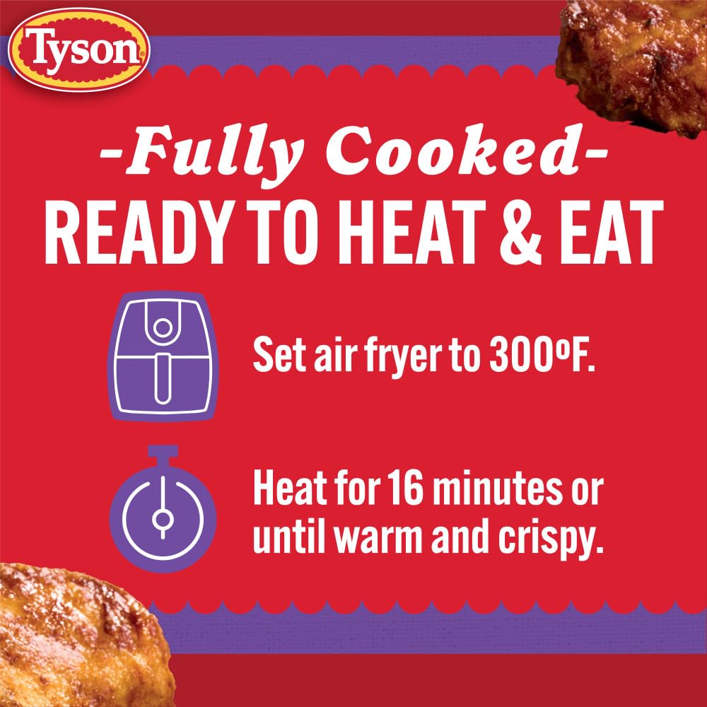 Tyson Anytizers BBQ Bone In Chicken Wings, 22 oz (Frozen)