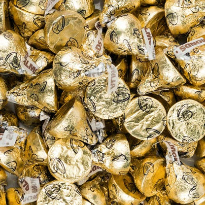 180 Pcs Gold Candy Milk Chocolate Kisses with Almonds (1.8 lbs)