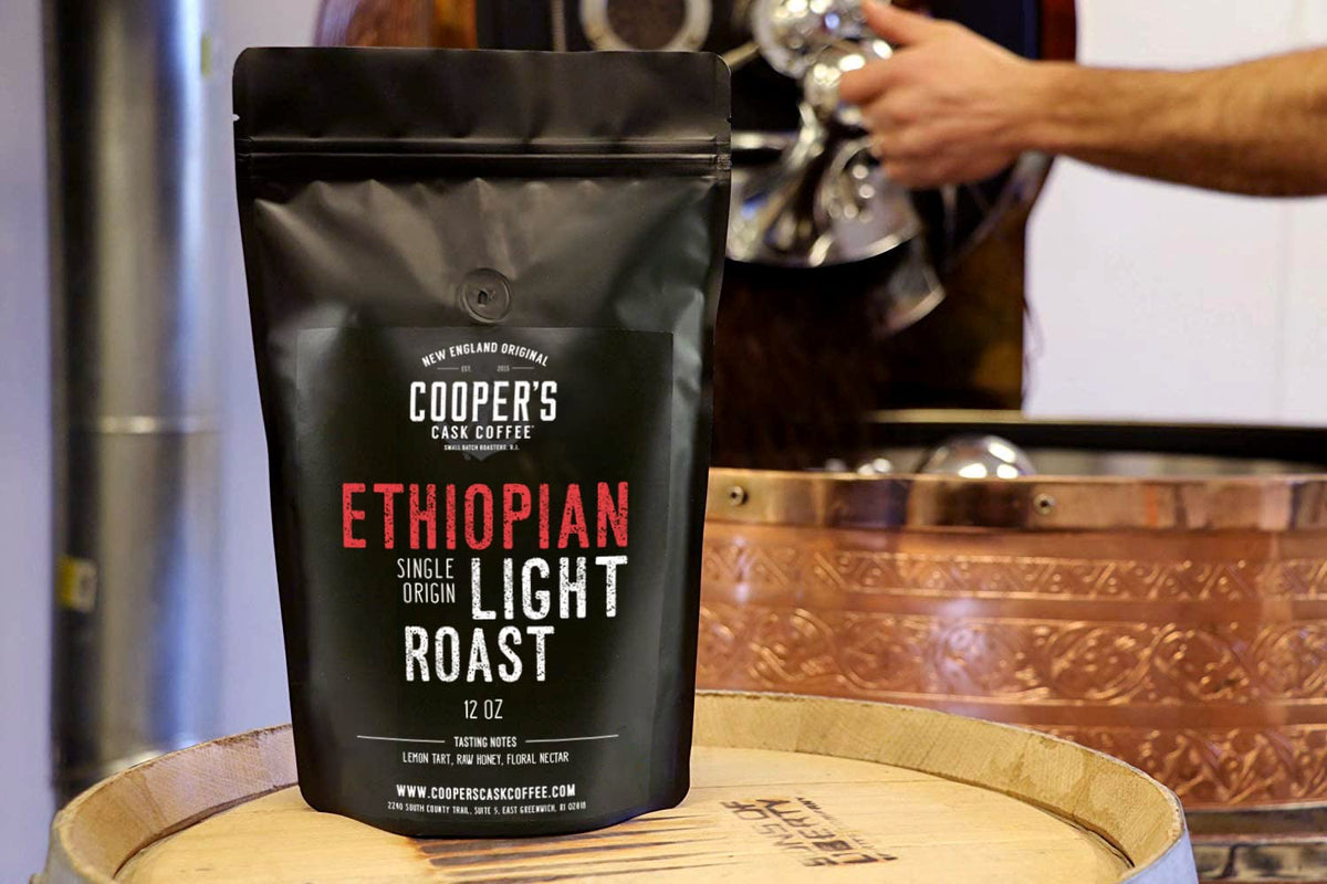 Ethiopian Bold Light Roast Coffee, Gourmet Single-Origin Coffee Beans From Ethiopia, Whole Bean, 12Oz Bag