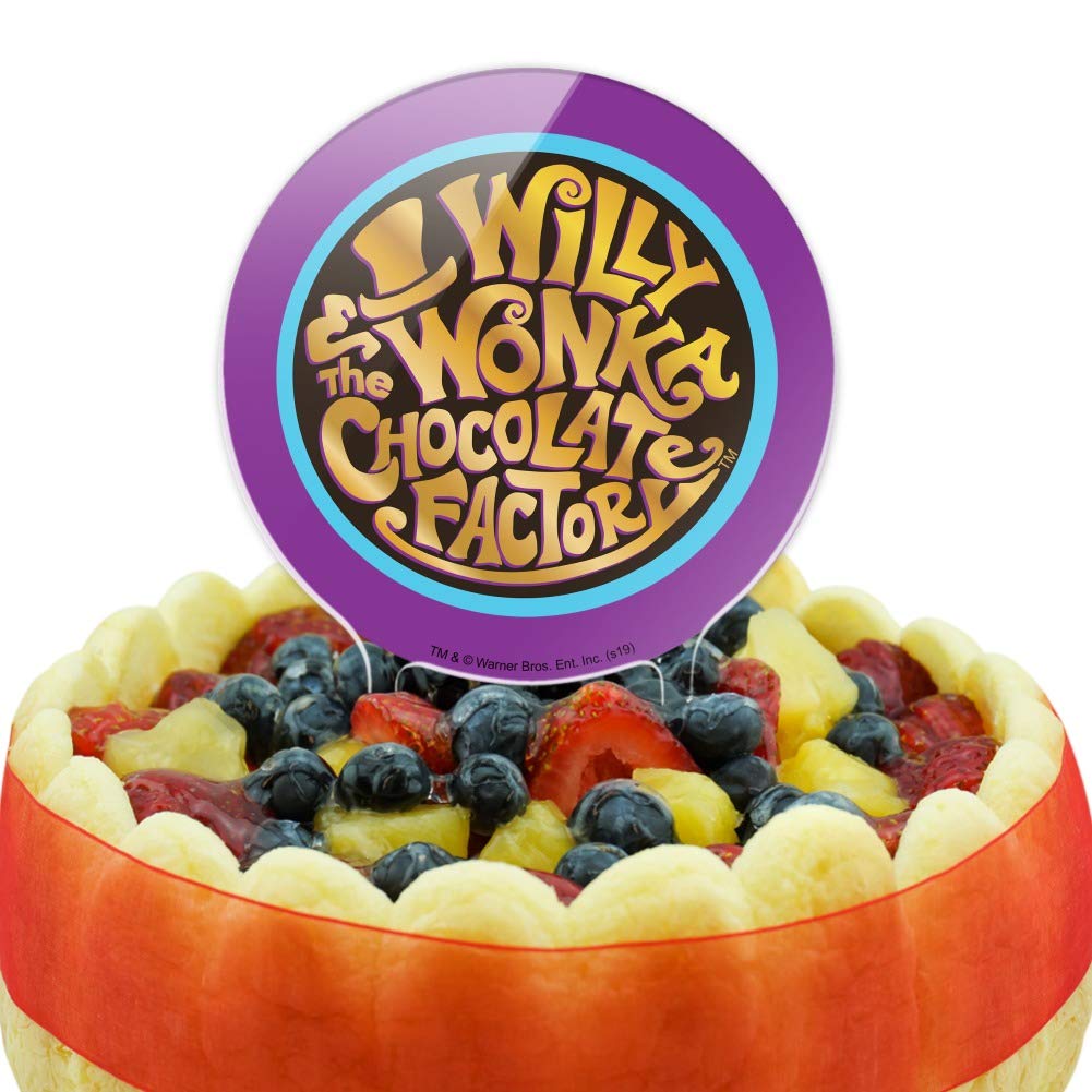 GRAPHICS & MORE Acrylic Cake Topper - Willy Wonka Logo - One Size - Party Decoration for Wedding, Anniversary, Birthday, Graduation