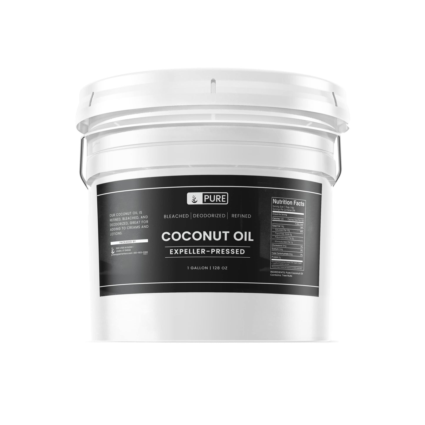 Pure Original Ingredients Coconut Oil (1 Gallon) Hexane-Free & Gluten-Free, Non-Hydrogenated