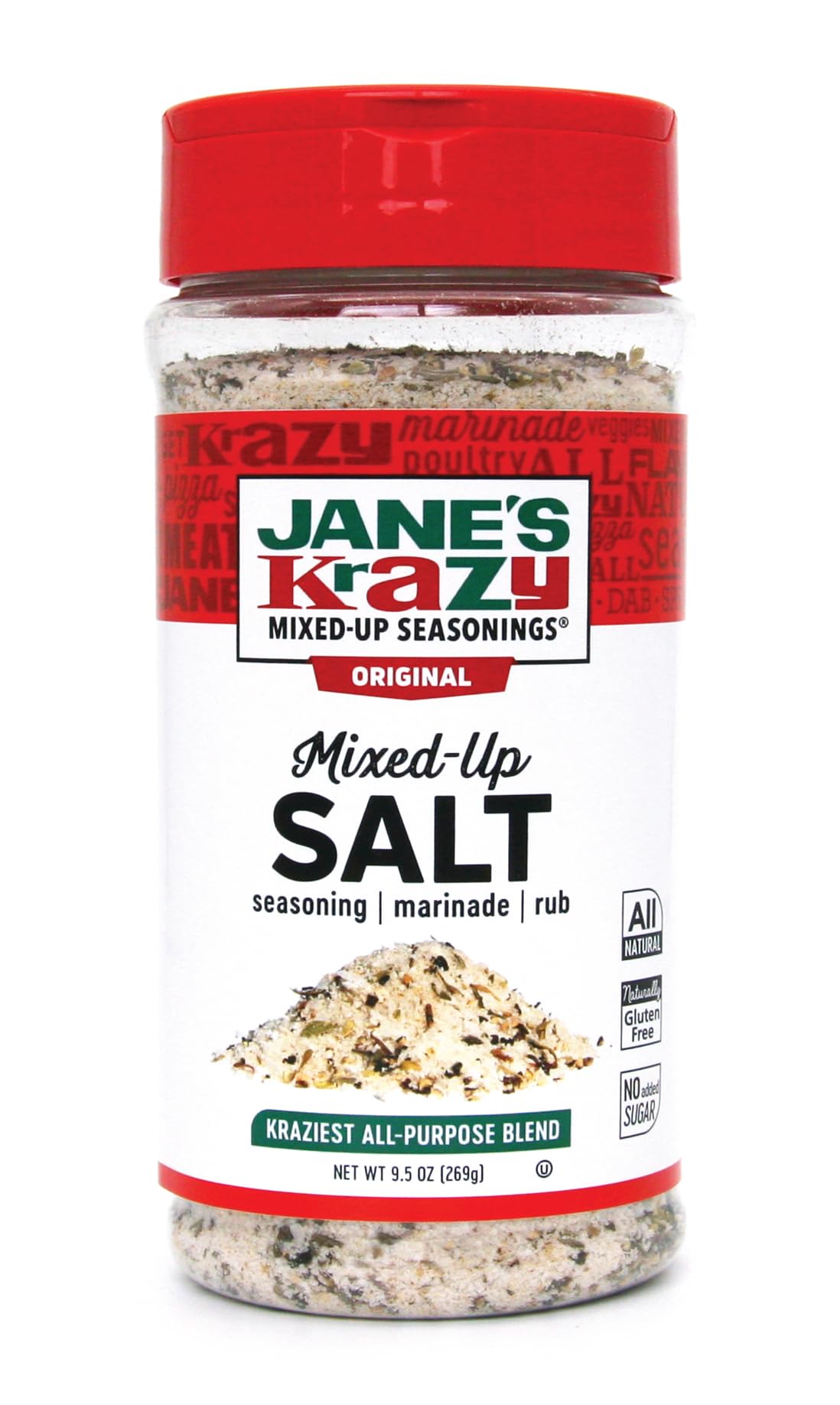 Jane'S Krazy Seasonings Mixed Up Salt Canister, 9.5 Ounce