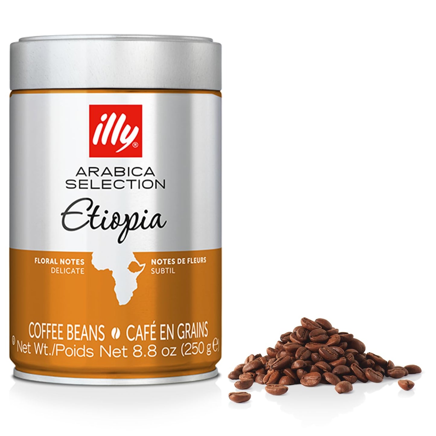 Illy Arabica Selections Ethiopia Whole Bean Coffee, 100% Arabica Bean Single Origin Coffee, Light Roast With Notes Of Jasmine, A