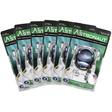 Astronaut Foods Freeze-Dried Ice Cream Sandwich, NASA Space Dessert, Mint Chocolate Chip, 6 Count