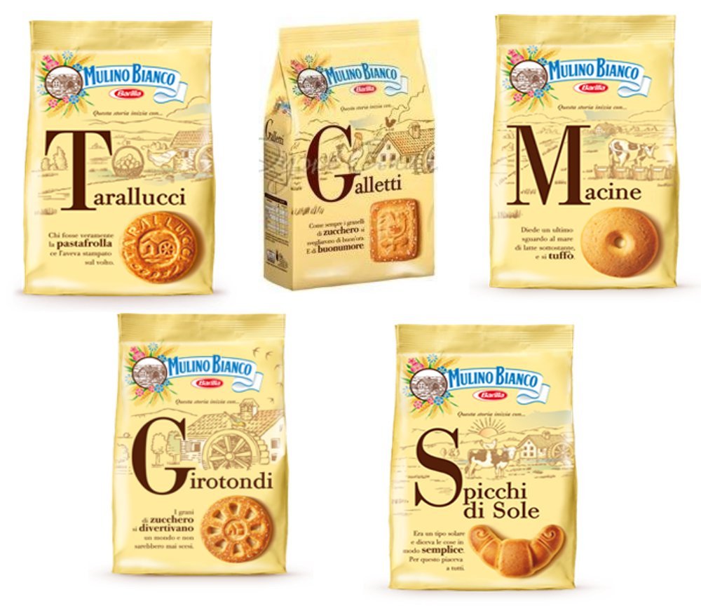 Mulino Bianco:Assorted Biscuits * Total 62.99 Ounce (1800g) * Pack of 5 [Italian Import]