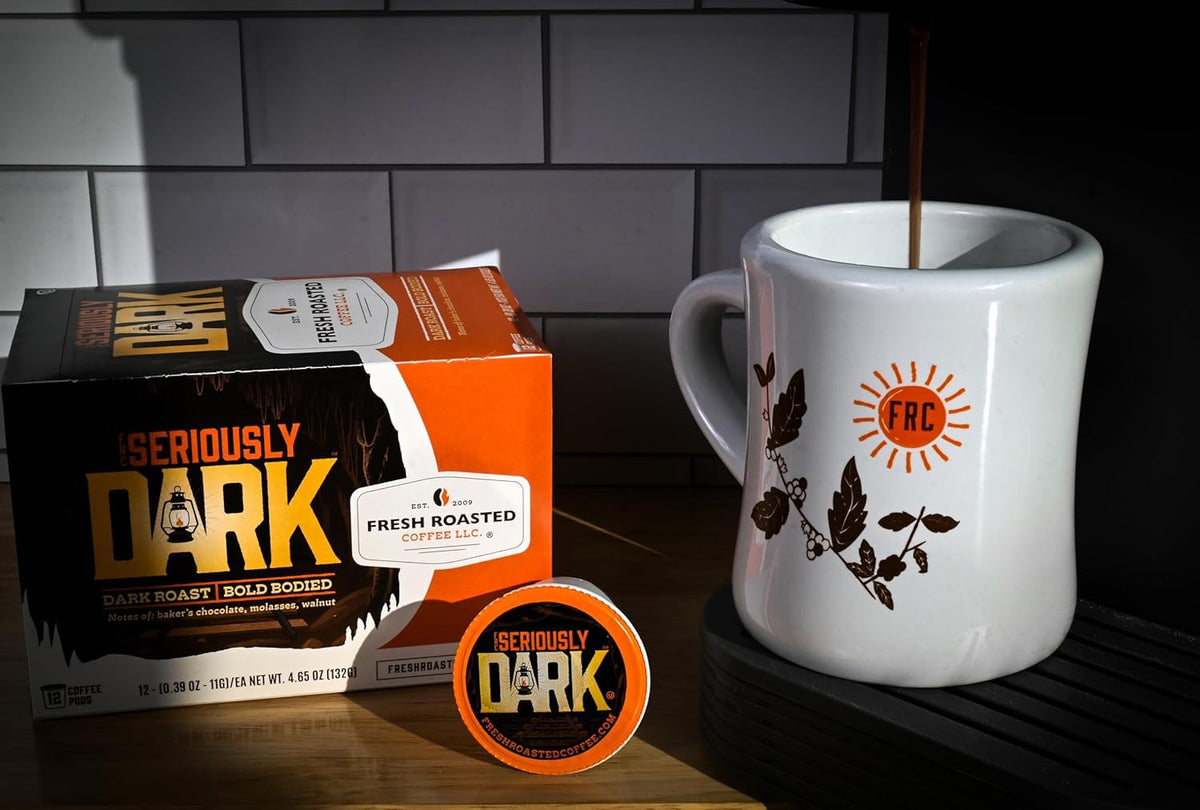 Fresh Roasted Coffee Dark Roast Artisan Blend, 24 Pods for K Cup malt-inspired