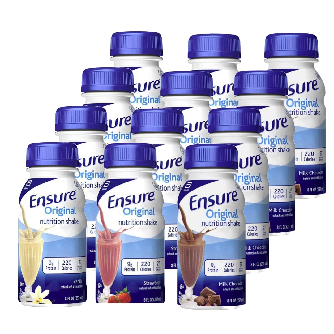 Generic Essential Assortment | Ensure Original Nutrition Shake | Meal Replacement Shake | Variety Pack of Vanilla, Chocolate, St