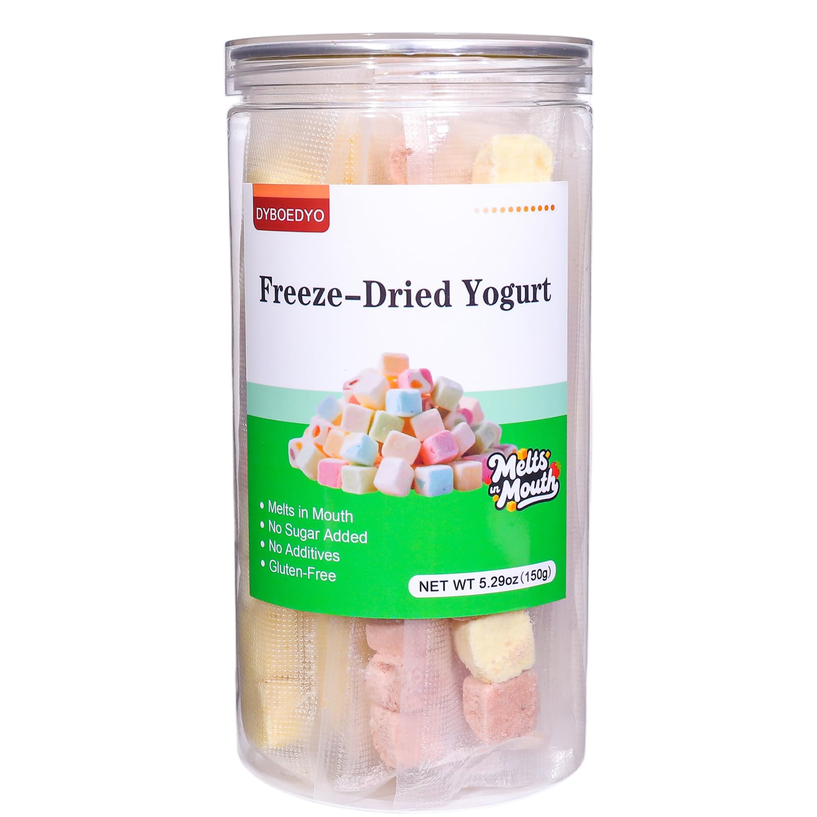 Freeze Dried Yogurt Chunks 5.3 oz, Freeze Dried Ice Cream, Crispy Skin Mixed with Fruit Flavors, Mango, Strawberry, Blueberry an