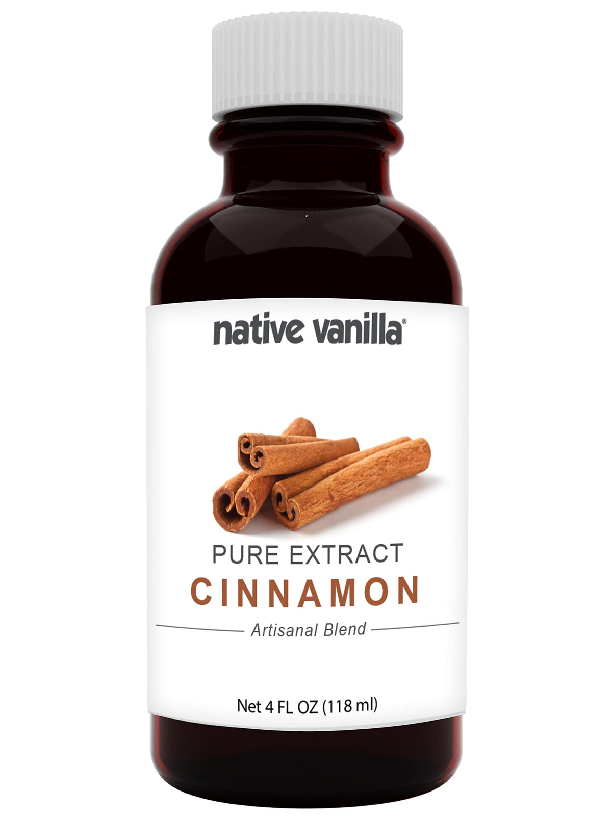 Native Vanilla Pure Cinnamon Extract - 4 Fl Oz - Ideal for Cooking, Baking, and Desserts