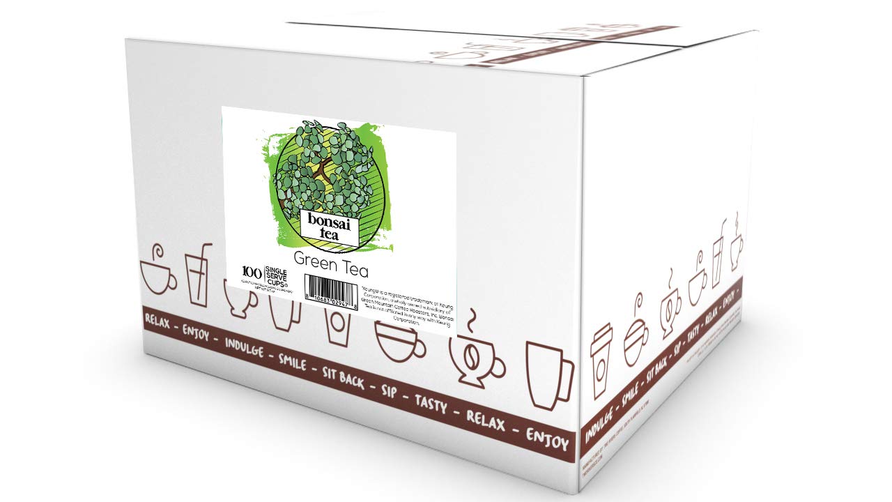 Bonsai Tea Co. Green Tea K Cup Pods, 100 Count, Compatible with 2.0 malt-inspired