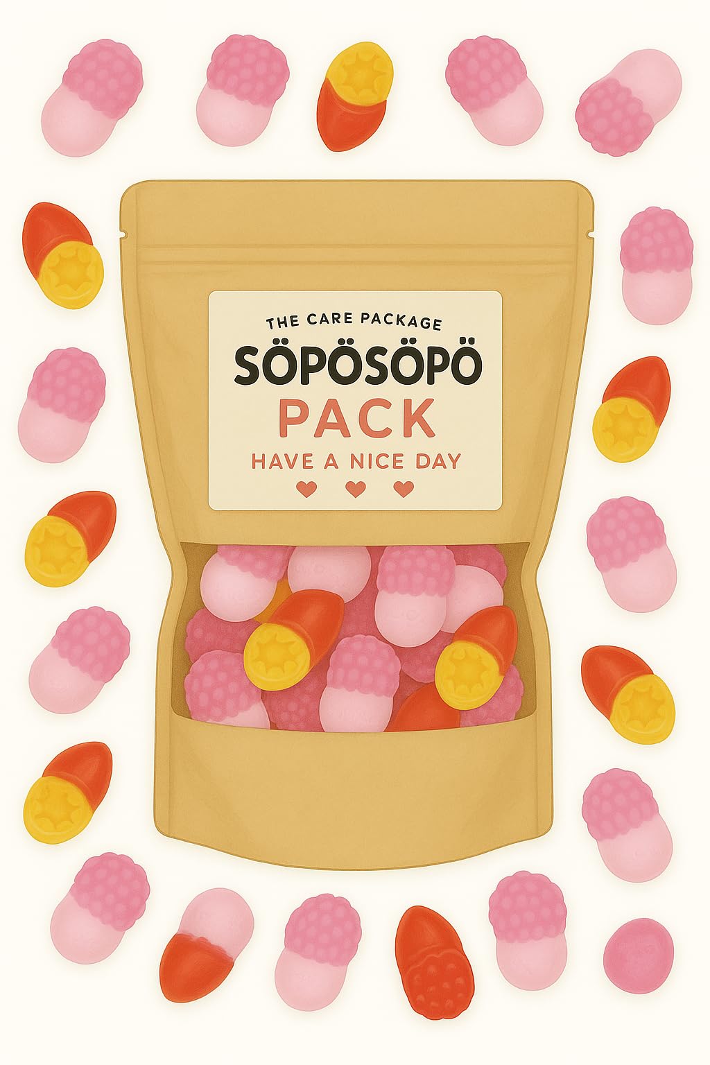 SÖPÖSÖPÖ Scandinavian Treat Pack – Tutti Frutti Passion Tropical Gummies – Vegan – 150g Nordic Candy Bag