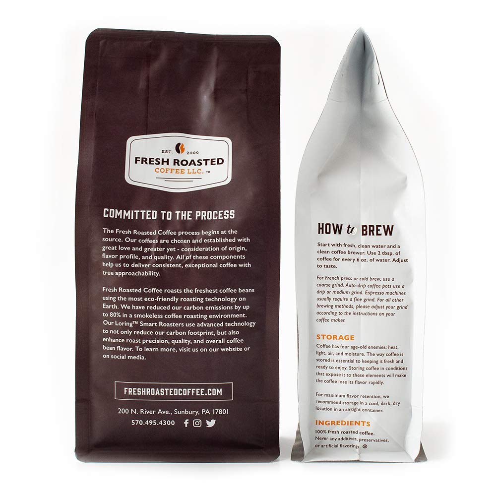 Fresh Roasted Coffee Organic Half-Caf Medium Roast Whole Bean 12 oz