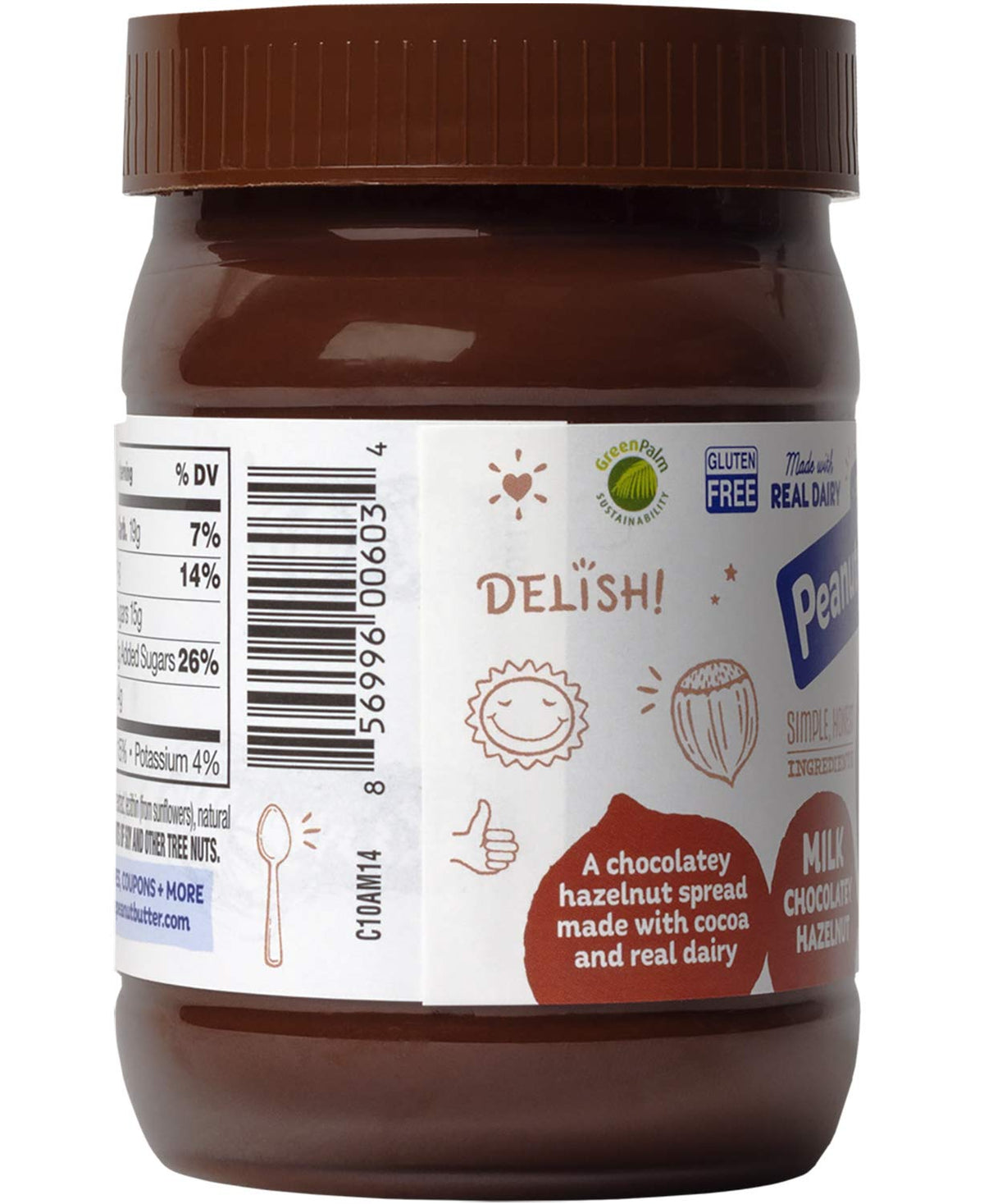 Peanut Butter & Co. Hazelnut Spread, Milk Chocolatey Hazelnut, Gluten Free, 13 Oz 6 Count (Pack of 1)