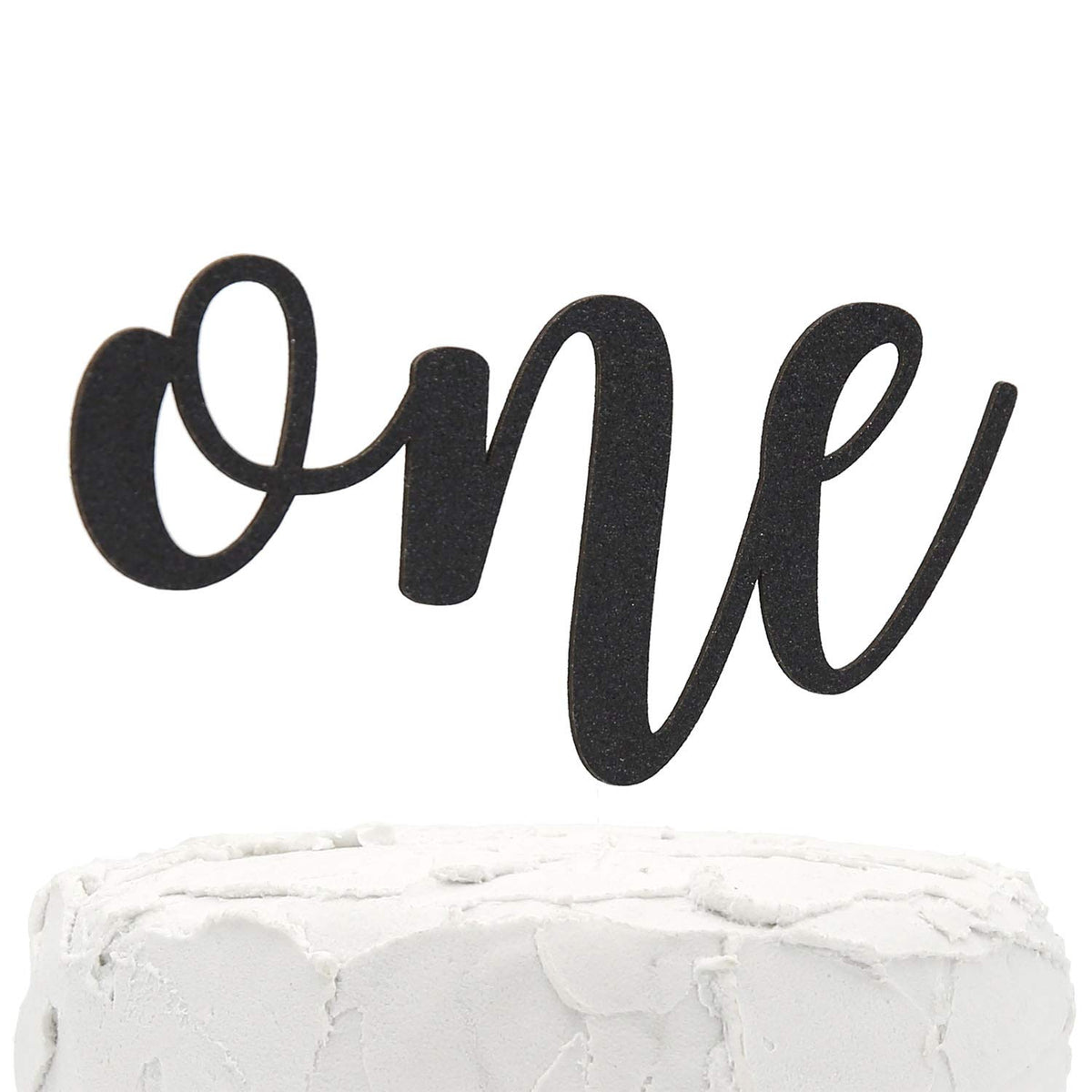 Nanasuko 1St Birthday Cake Topper - One - Double Sided Black Glitter - Premium Quality Made In Usa