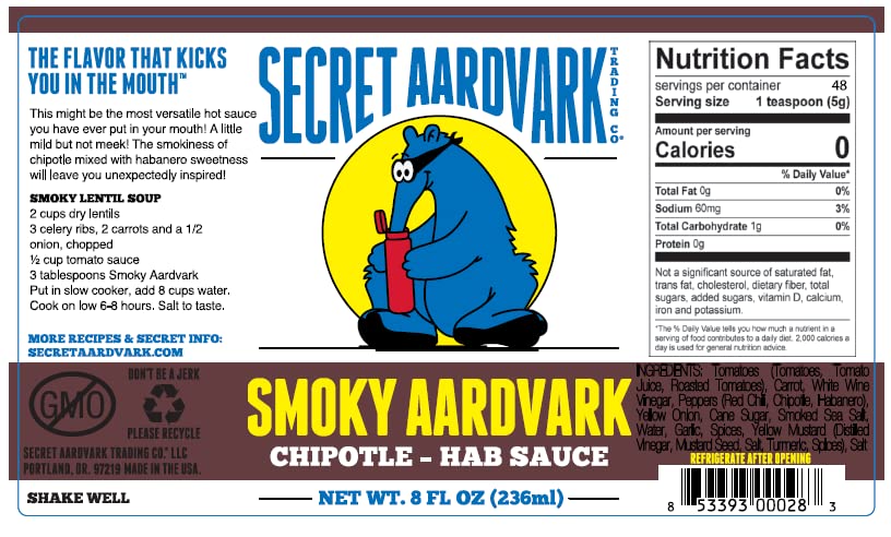 Secret Aardvark Reaper Hot Sauce - Carolina Reaper Hot Sauce, Smoky Chipotle Hot Sauce, Low Carb, Dairy Free, Spicy Bbq Sauce, H