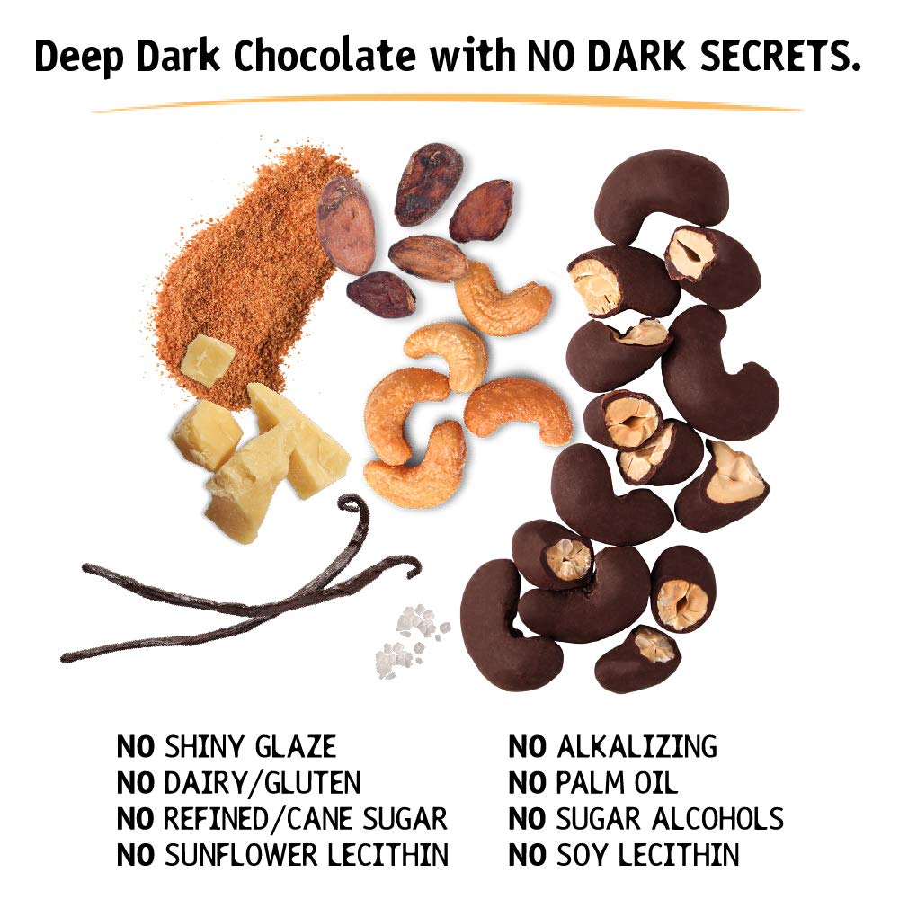 Hu Keto Friendly Hunks | Vegan Chocolate Covered Cashews And Vanilla Bean | 6 Pack | Non-Gmo, Gluten Free, Paleo, Organic Dark C