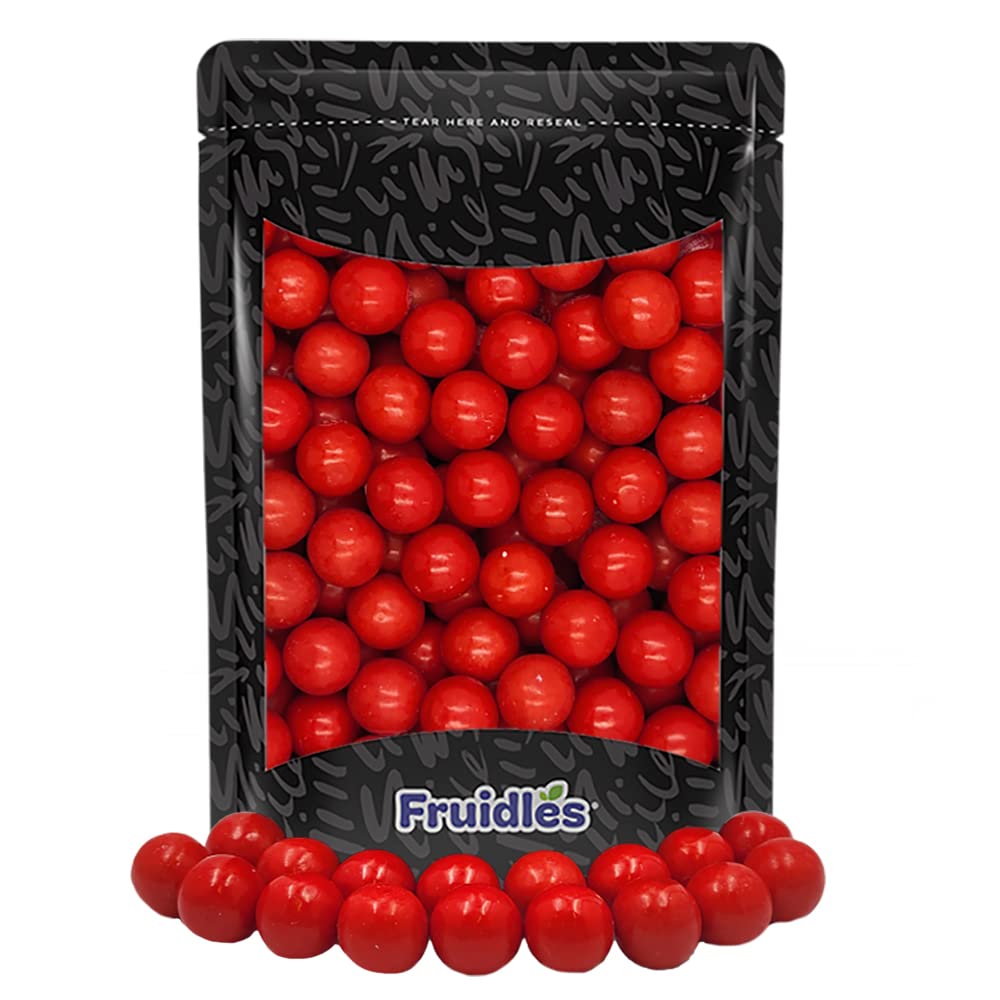 Fruidles Sweet Cherry Gum Balls Fruit Flavored, Candy Buffet Treats, Machine Size Refills, Kosher Certified Parve, 1 Inch (1 Pou